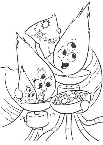 Alien Family together Coloring page