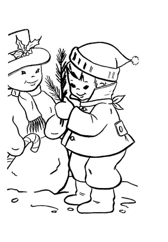 Boy Dressed Up For The Christmas Season  Coloring page