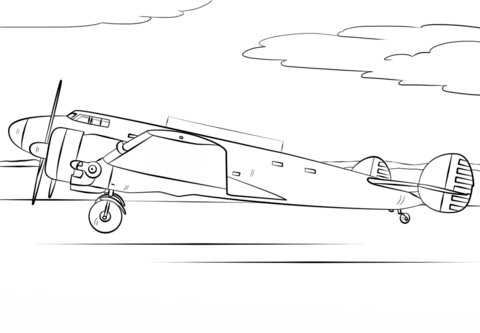 Amelia Earhart Airplane Coloring page