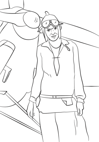 Amelia Earhart  Coloring page