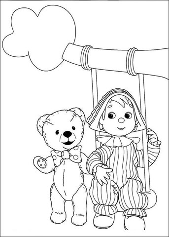 Teddy and Andy on the tree Coloring page