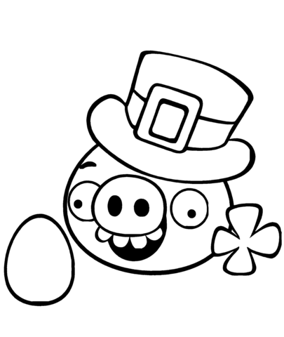 Minion Pig dressed as a Leprechaun Coloring page