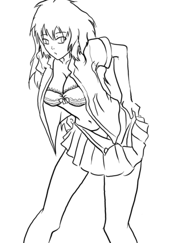 Anime Girl by Gabriela Gogonea Coloring page