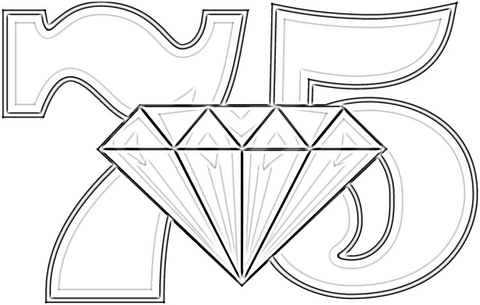 Anniversary 75 Years Diamond Wedding  Coloring page