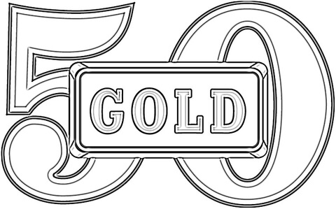 Anniversary 50 Years Gold Wedding  Coloring page