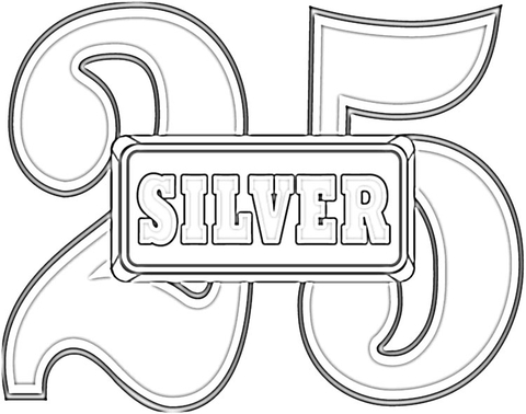 Anniversary 25 Silver Wedding  Coloring page