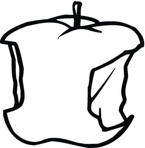 Bitten Apple  Coloring page