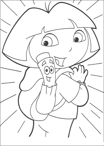 Curious Dora  Coloring page