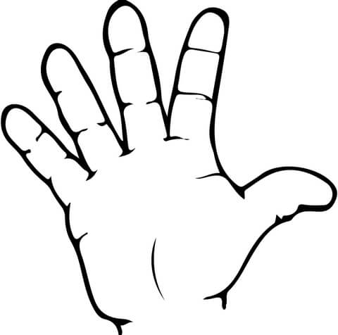 ASL Number 5 Coloring page