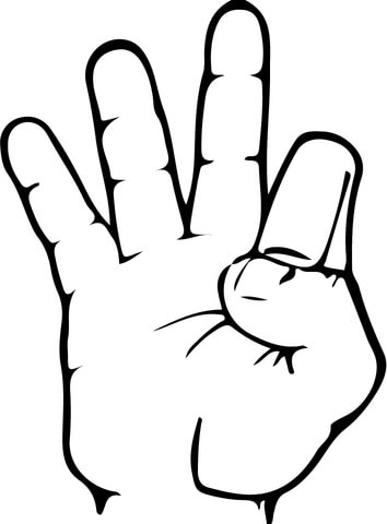 ASL Number 9 Coloring page