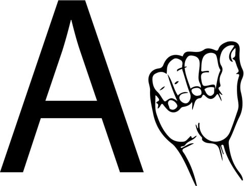 ASL Sign Language Letter A Coloring page