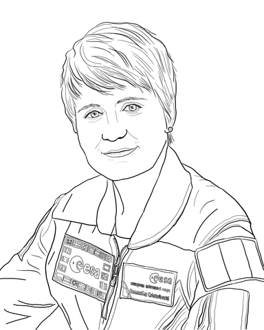 Astronaut Samantha Cristoforetti Coloring page