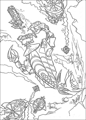 РЎrawfish submarine Coloring page