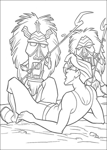 Milo and a guard Coloring page