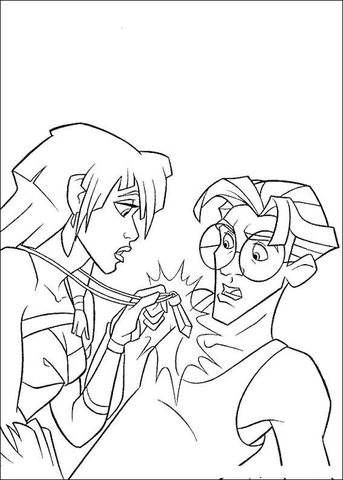 Kida Shows The Necklace  Coloring page