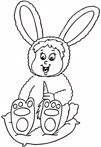 Baby Easter Bunny Coloring page