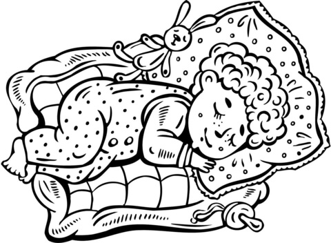 Baby Sleeping Coloring page