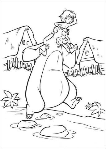 Baloo And Mowgli  Coloring page