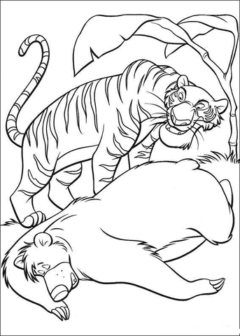 Baloo And Shere Khan  Coloring page