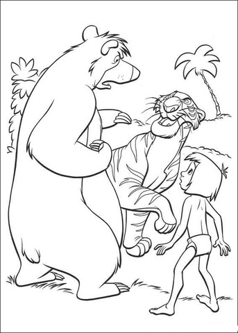 Baloo Mowgli And Shere Khan  Coloring page