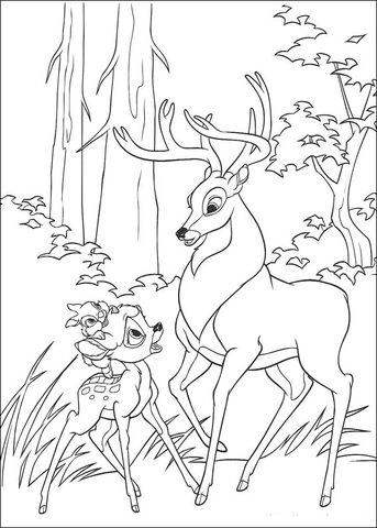 Bambi, Thumper And Roe  Coloring page