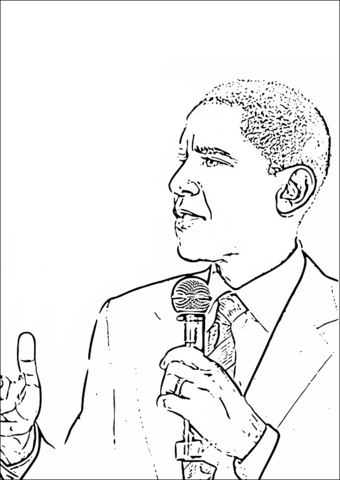 Barack Obama Is Talking  Coloring page