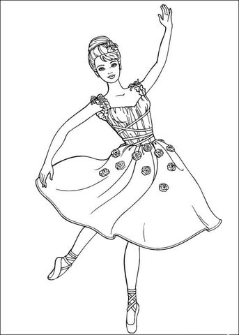 Barbie is dancing Coloring page