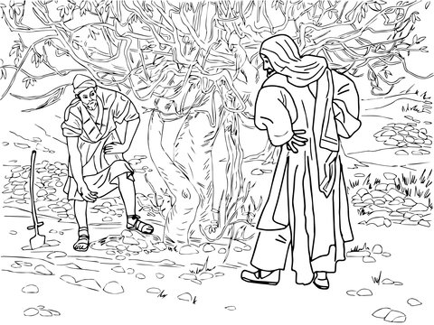 Barren Fig Tree Parable Coloring page