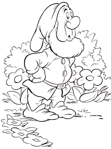 Sneezy dwarf Coloring page