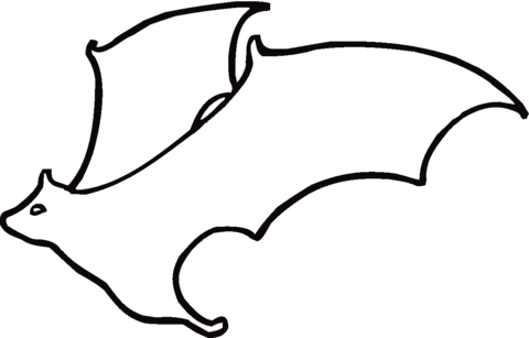 Flying Bat Outline Coloring page