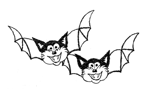 Bat cats Coloring page