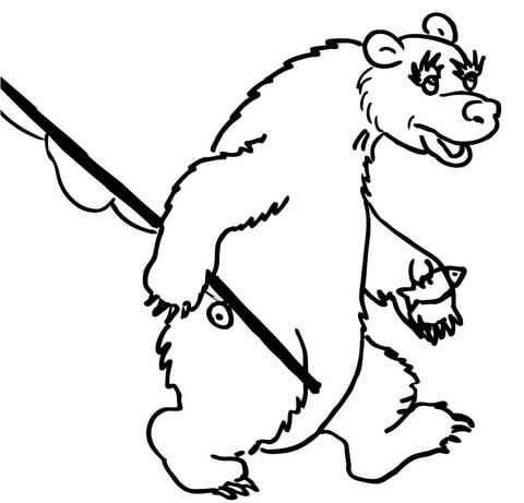 Bear Fisher  Coloring page