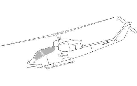 Bell AH-1J SeaCobra Helicopter Coloring page