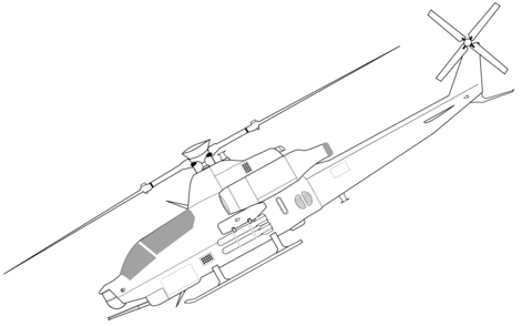 Bell AH-1Z Viper Helicopter Coloring page