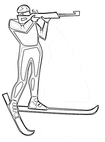 Biathlete  Coloring page