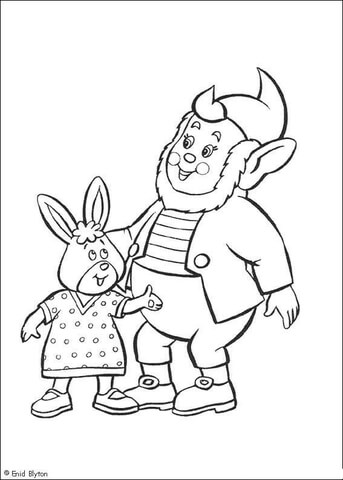 Rabbit and Big-Ears Coloring page