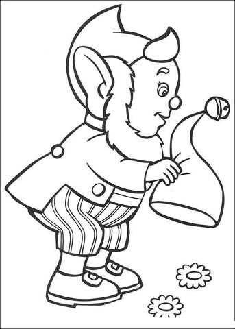 Big-Ears gnome plays a Hat  Coloring page