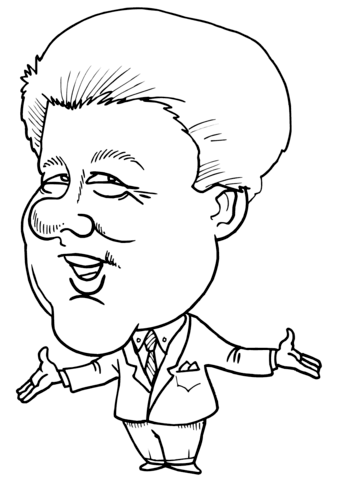 Bill Clinton caricature Coloring page