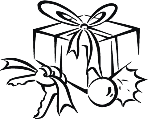 Birthday gift box Coloring page