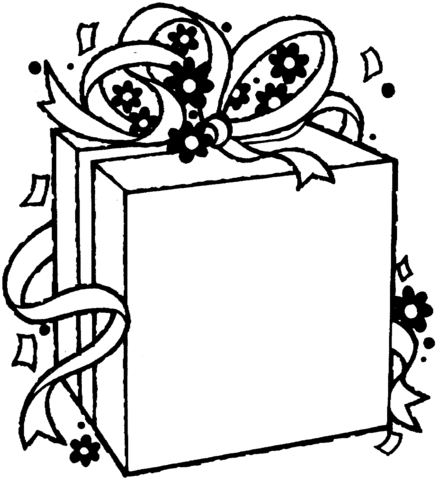 Birthday gift package  Coloring page