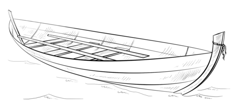 Rowing boat Coloring page