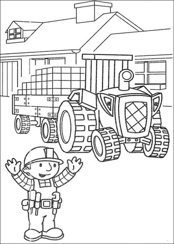 Bob the builder And Travis Coloring page