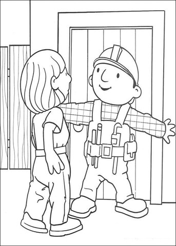 Bob Forbids His Friend To Enter The Room  Coloring page