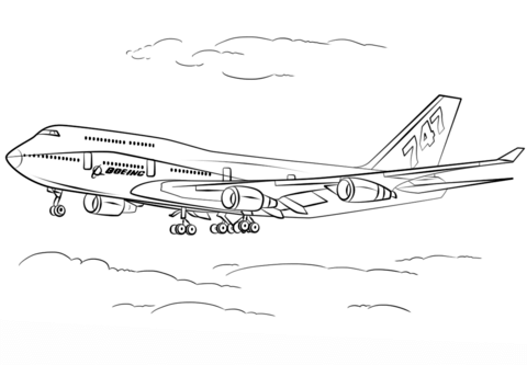 Boeing 747-400 Coloring page