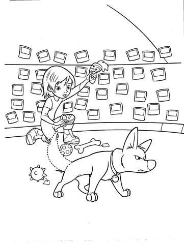 Bolt Is Always Ready To Help Penny  Coloring page