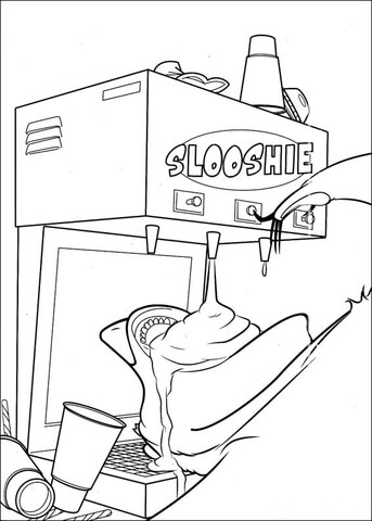 Boog eats slushie Coloring page