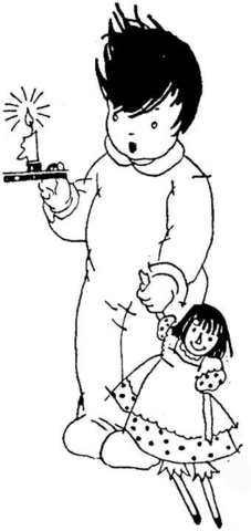 Boy in Pajamas  Coloring page