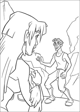 Kida and Milo Coloring page