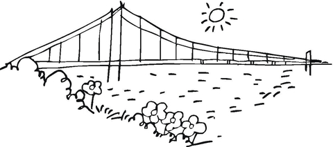 Bridge Golden Gate in San Francisco  Coloring page