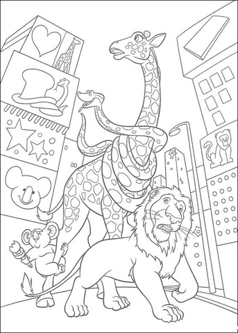 Bridget, Larry, Nigel And Samson Are Walking In The City  Coloring page